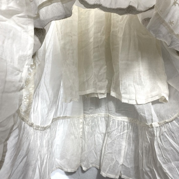 Ivory Boho Tiered Maxi Dress Eyelet Detailing 100% Cotton Made in India Size S/M - Picture 12 of 12